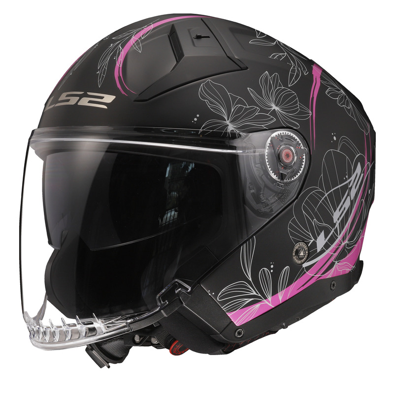 LS2 Infinity II Lotus Matte Black Pink Helmet